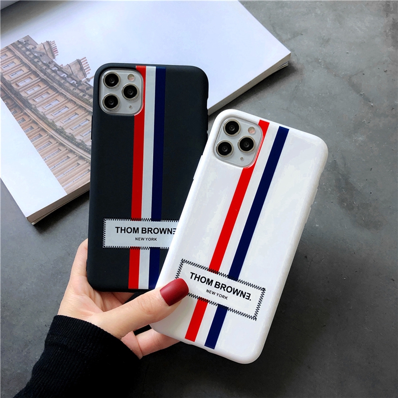 Ốp điện thoại mềm/cứng in chữ THOM BROWNE NEW YORK thời trang cho iPhone 6Plus 6S Plus 7Plus 8Plus X XR XS Max 11ProMax