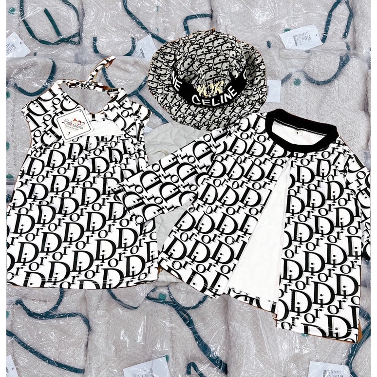 Combo 3 món Đầm + Nón + áo khoác cho bé