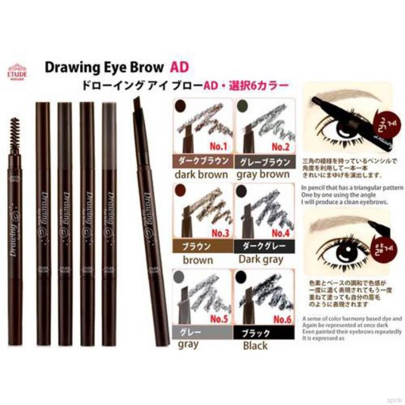 [Hàng mới về] Bút chì vẽ lông mày lên màu tự nhiên 2 đầu trang điểm chuyên nghiệp tiện dụng | BigBuy360 - bigbuy360.vn