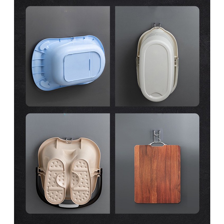 Móc treo thau chậu rổ dán tường nhà tắm inox 304