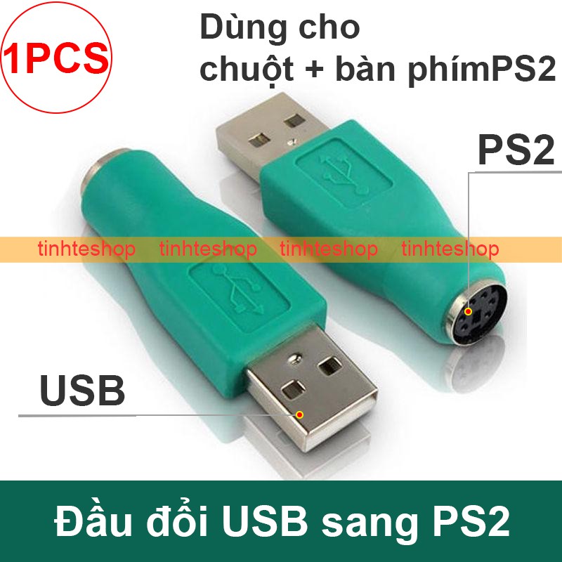 Đầu đổi USB đực ra PS2 cái - Đầu chuyển PS2 Bàn phím Chuột ra USB máy tính (1 chiếc) | BigBuy360 - bigbuy360.vn