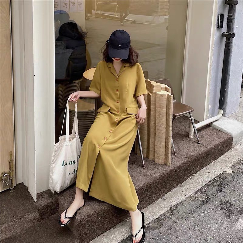 Đầm suông cổ vest dáng dài Taobao | BigBuy360 - bigbuy360.vn