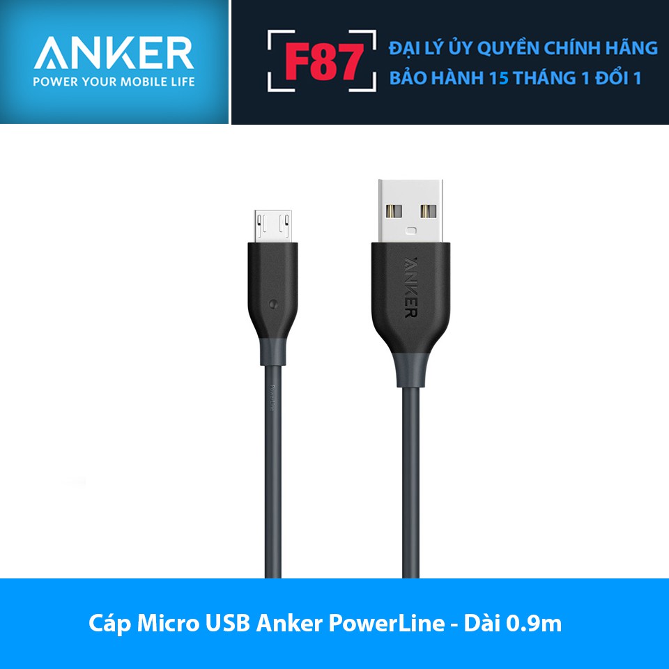 Cáp Micro USB Anker PowerLine - Dài 0.9m