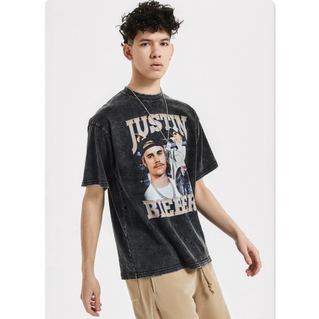 Áo thun oversize JUSTIN BIEBER WASH - Áo phông form rộng unisex nam nữ