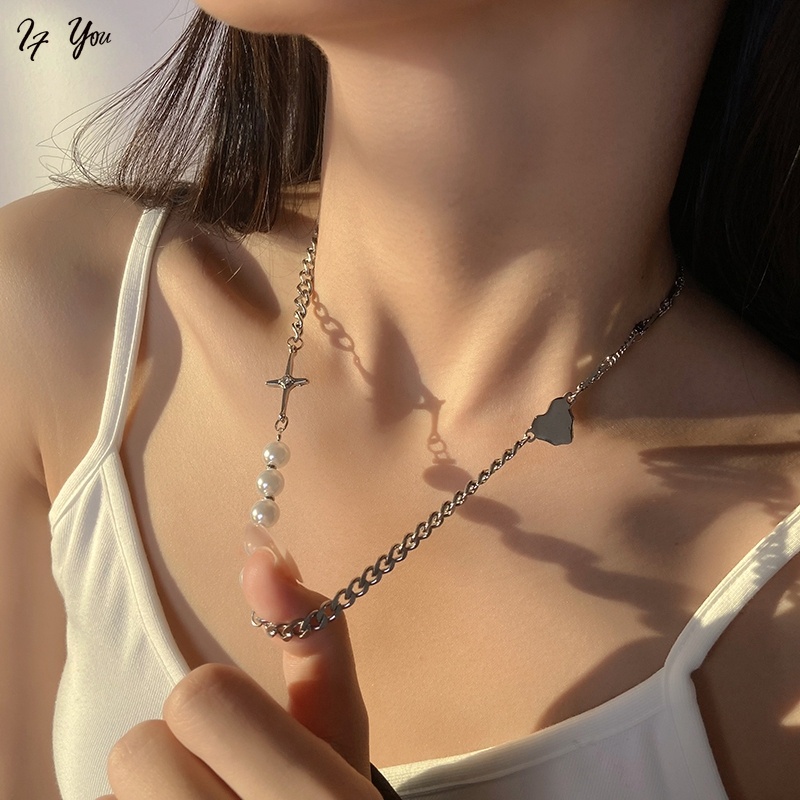 Vòng cổ choker Mặt Chữ Thập Trái Tim Thời Trang Dành Cho Nữ