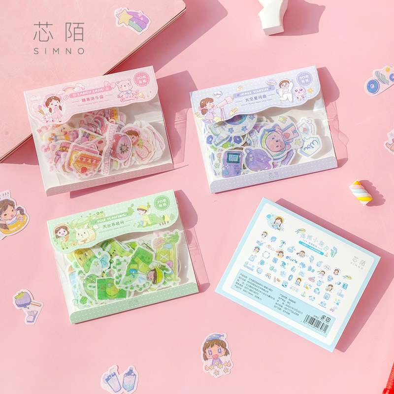 Gói 50 Nhãn dán sticker Công chúa nhỏ trang trí sổ tay bullet journal M552