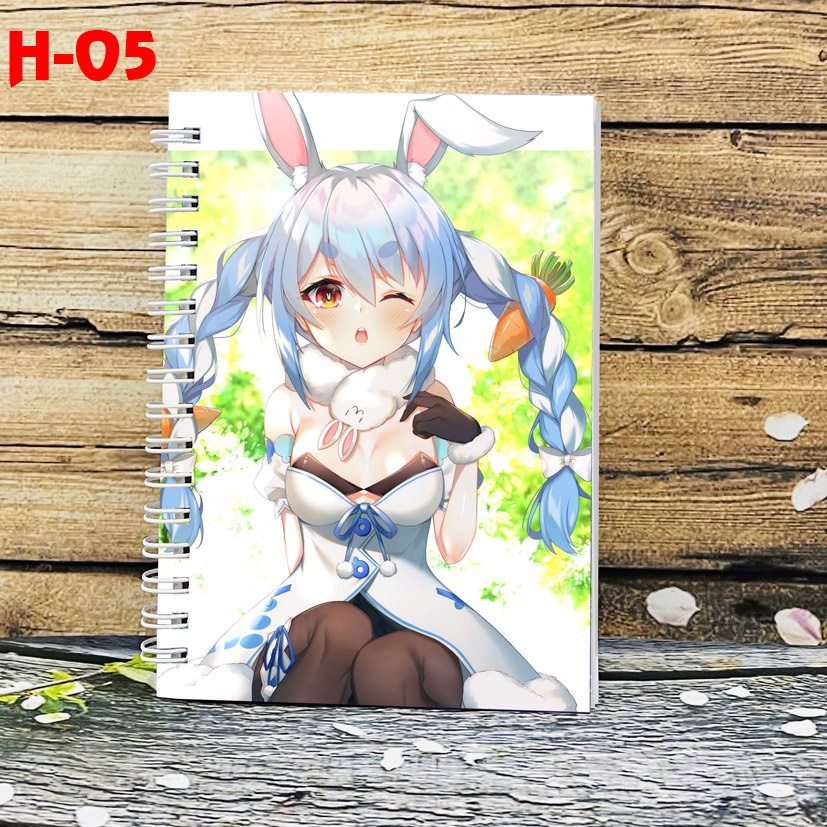 Sổ lò xo anime Hololive Gawr Gura - Usada Pekora(sổ 10x15cm, in hình 2 mặt khác nhau)