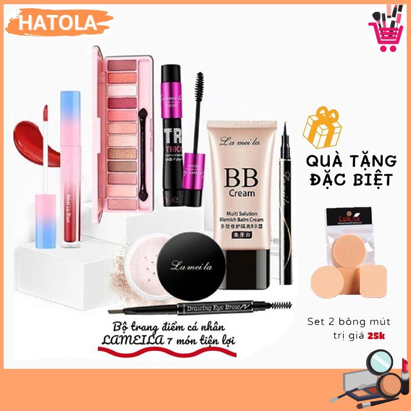 Hot bộ trang điểm đầy đủ lameila 7 món kem bb phấn phủ phấn mắt mascara chì kẻ mày kẻ mắt loại 1 fsboxbill | BigBuy360 - bigbuy360.vn