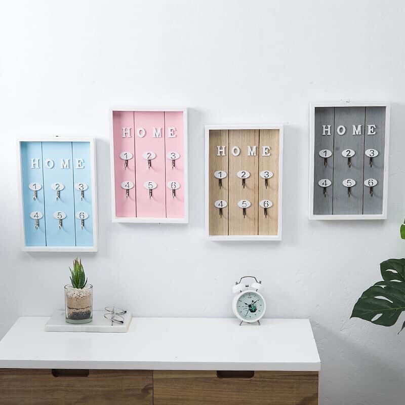 Kệ Móc chìa khoá full gỗ vintage kích thước lớn TẶNG kèm đinh decor không cần khoan tường