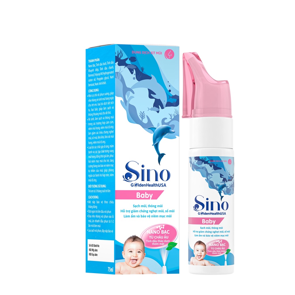 XỊT MŨI SINO - BABY làm sạch, thông mũi