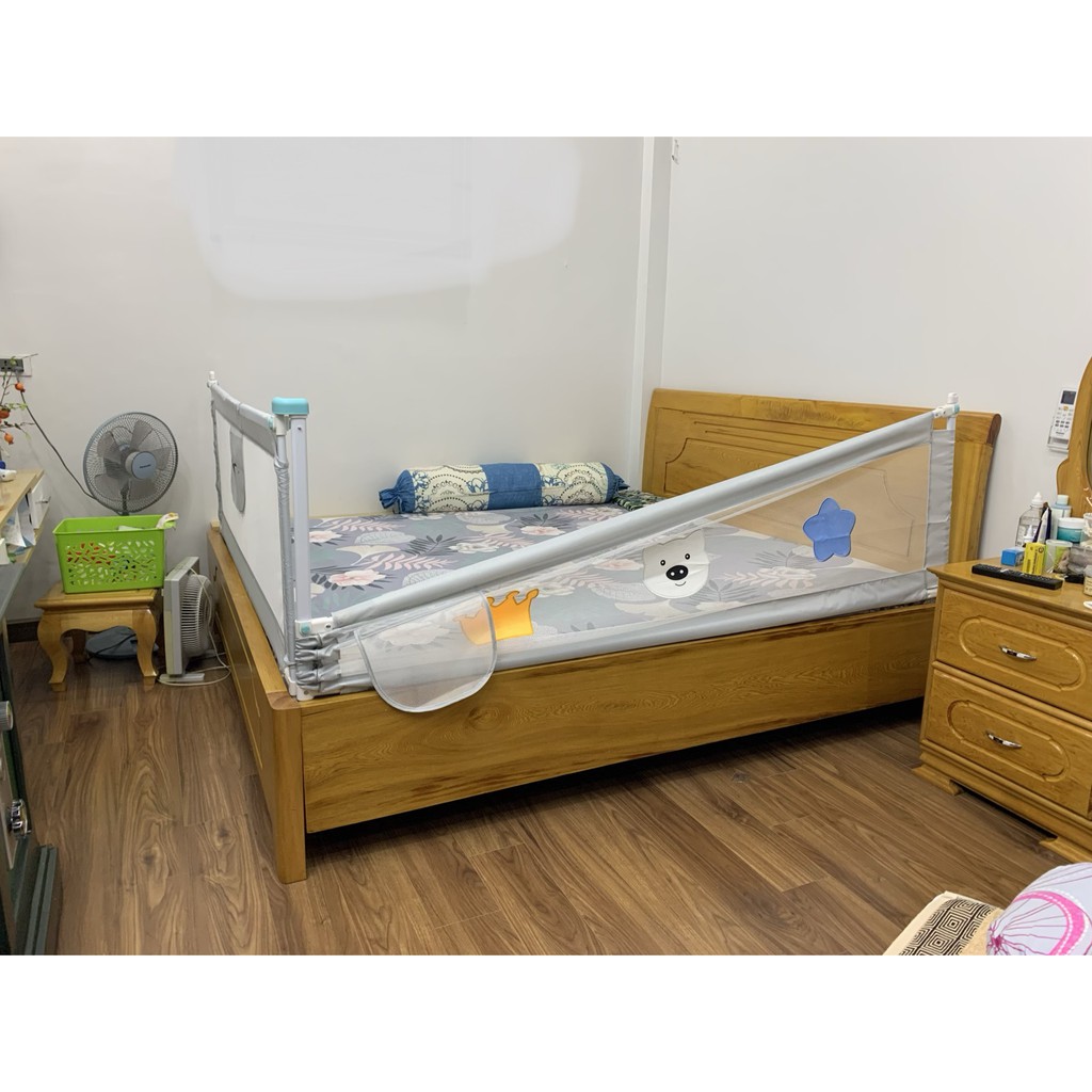 Thanh chắn giường Baby Shark - Mẫu mới nhất 2021, lắp đặt dễ dàng, nâng hạ thuận tiện, An toàn cho trẻ nhỏ