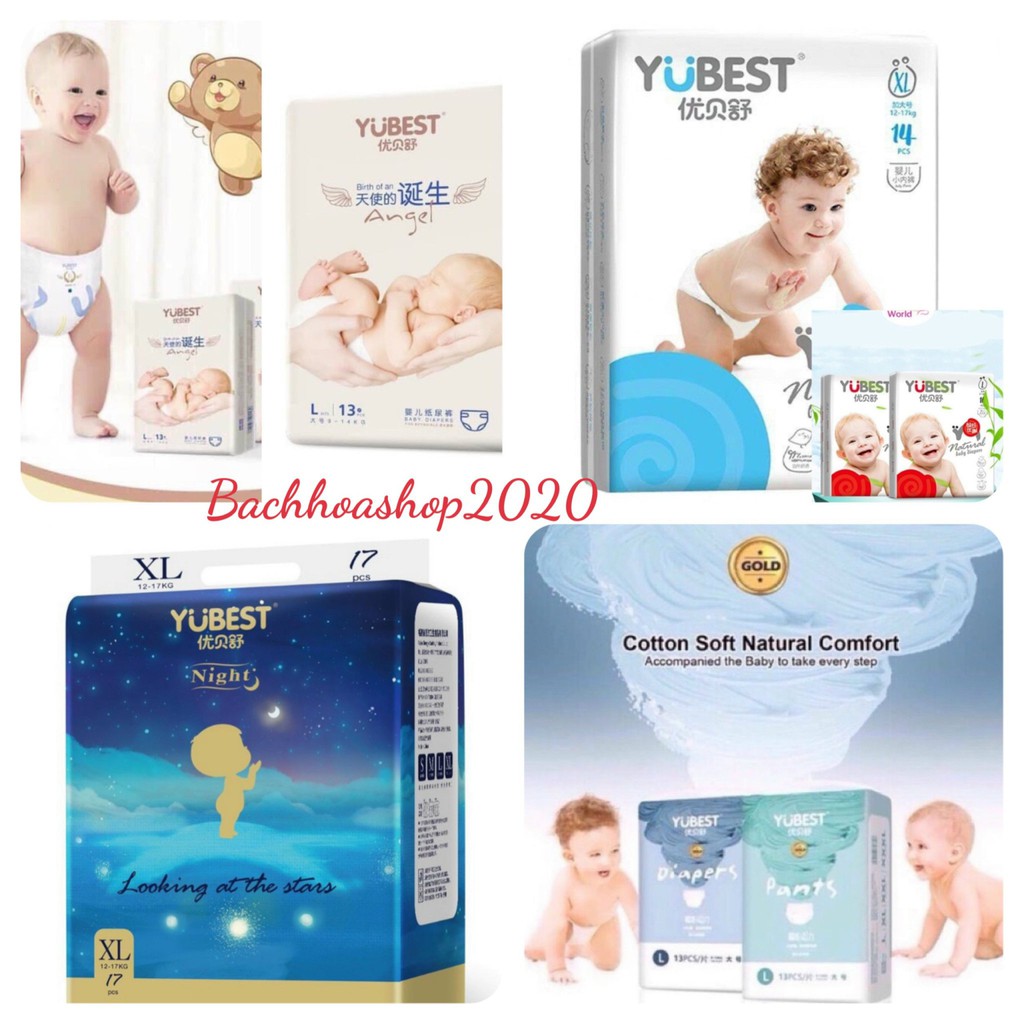 Bỉm Quần Dán Yubest Nội Địa Trung S132 M108 L96 Xl84 Xxl72