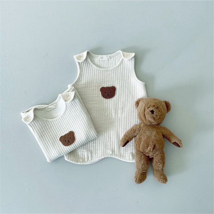 Túi ngủ điều hòa thêu gấu cute cho bé