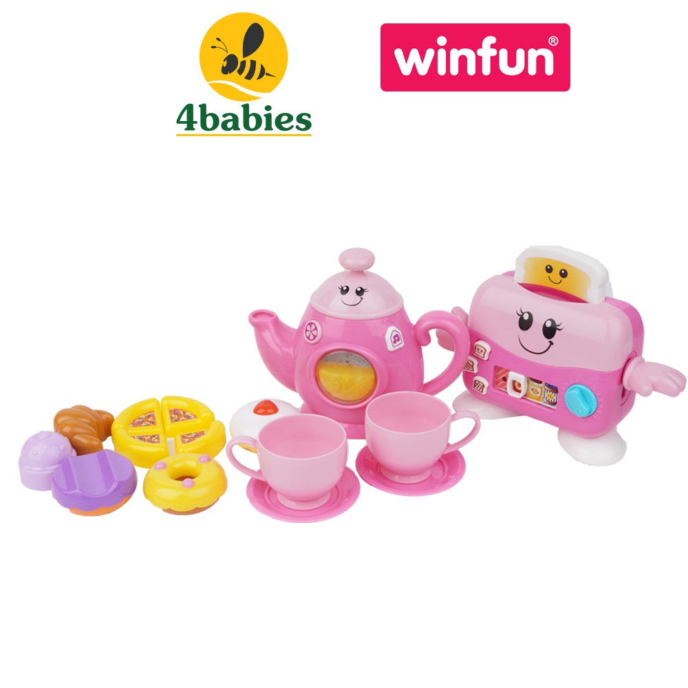 Bộ đồ chơi đồ hàng nhà bếp cho bé - Set trà chiều vui nhộn kèm máy nướng bánh Winfun 3155G