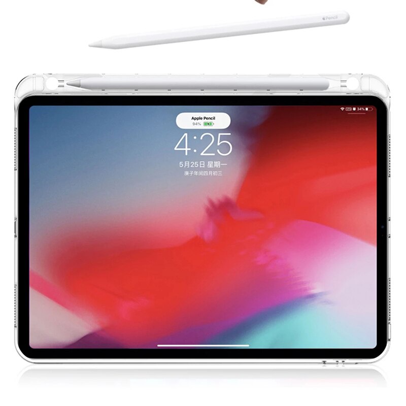 Ốp máy tính bảng bằng silicon mềm có ngăn đựng bút thích hợp cho Apple iPad Pro 12.9 11 2018 2020 2021M1 2015/2017