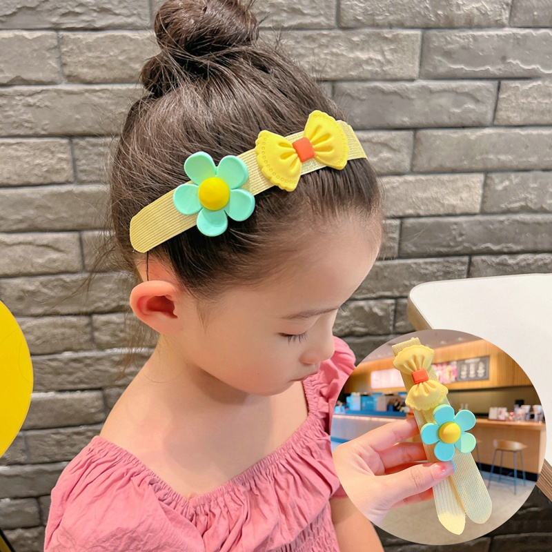 Băng Đô Cài Tóc Mái Ngang Họa Tiết Hoạt Hình Dễ Thương Cho Bé Gái