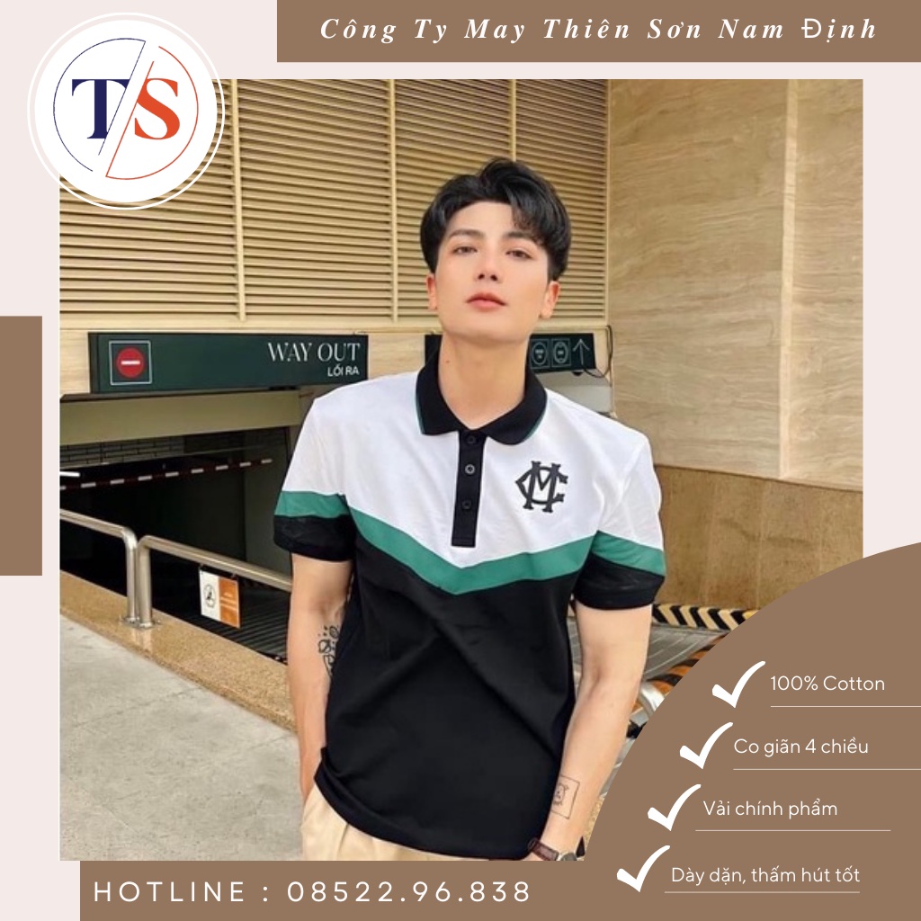 Áo polo nam cao cấp áo phông polo nam có cổ in Logo MC Trước Ngực Dành Cho Nam.