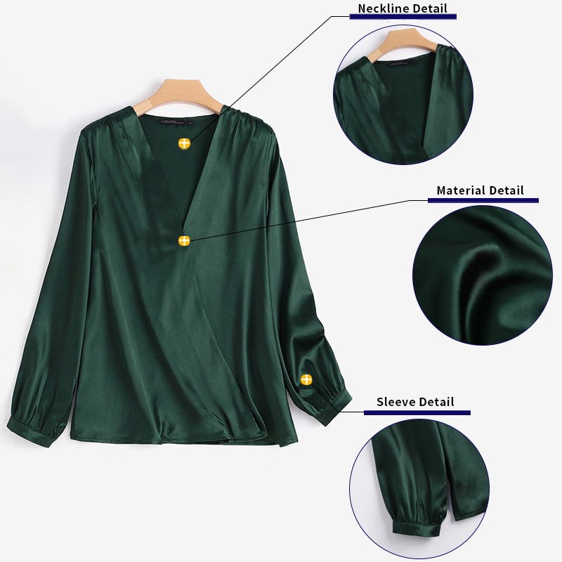 Áo ZANZEA tay dài cổ chữ V thời trang châu Âu cho nữ