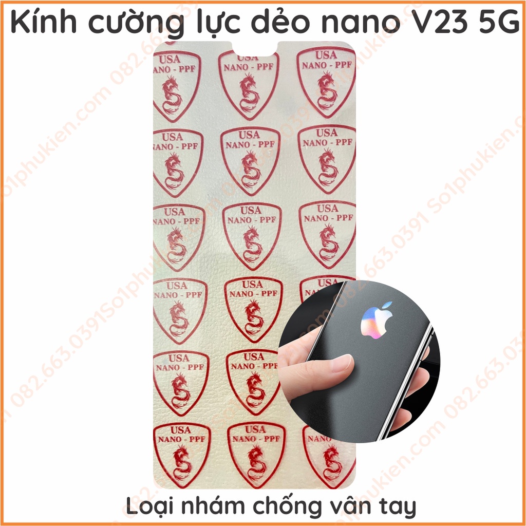 Dán cường lực dẻo nano Vivo v23 5g chống bể, trong suốt, chuẩn cường lực 9H+