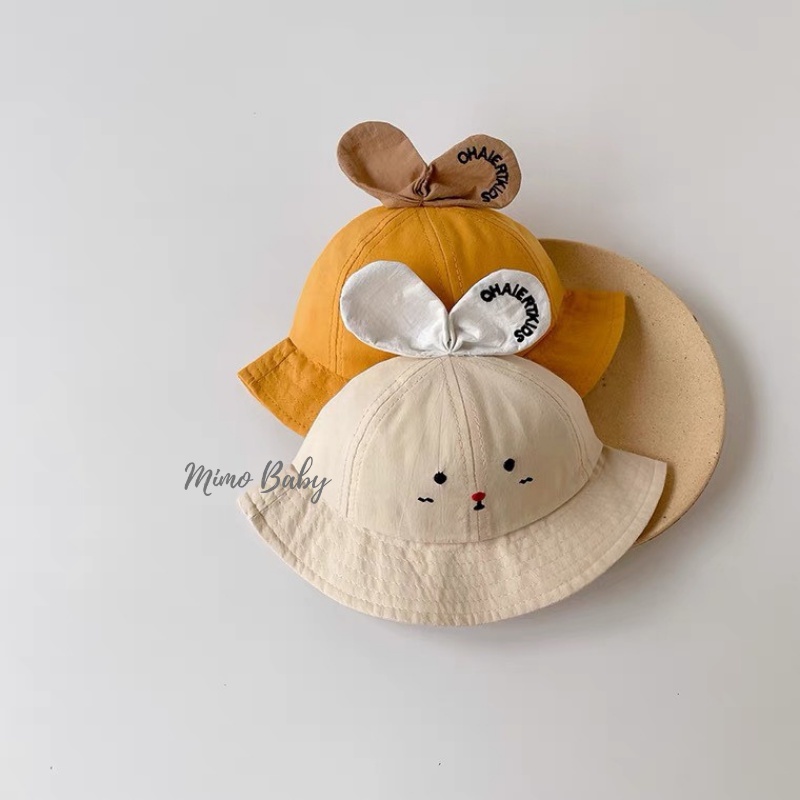 Mũ nón tai bèo, mũ bucket hình chuột con đính nơ dễ thương cho bé MH136 Mimo Baby