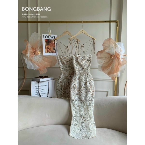 Váy ren hoa cúc buộc loại 1