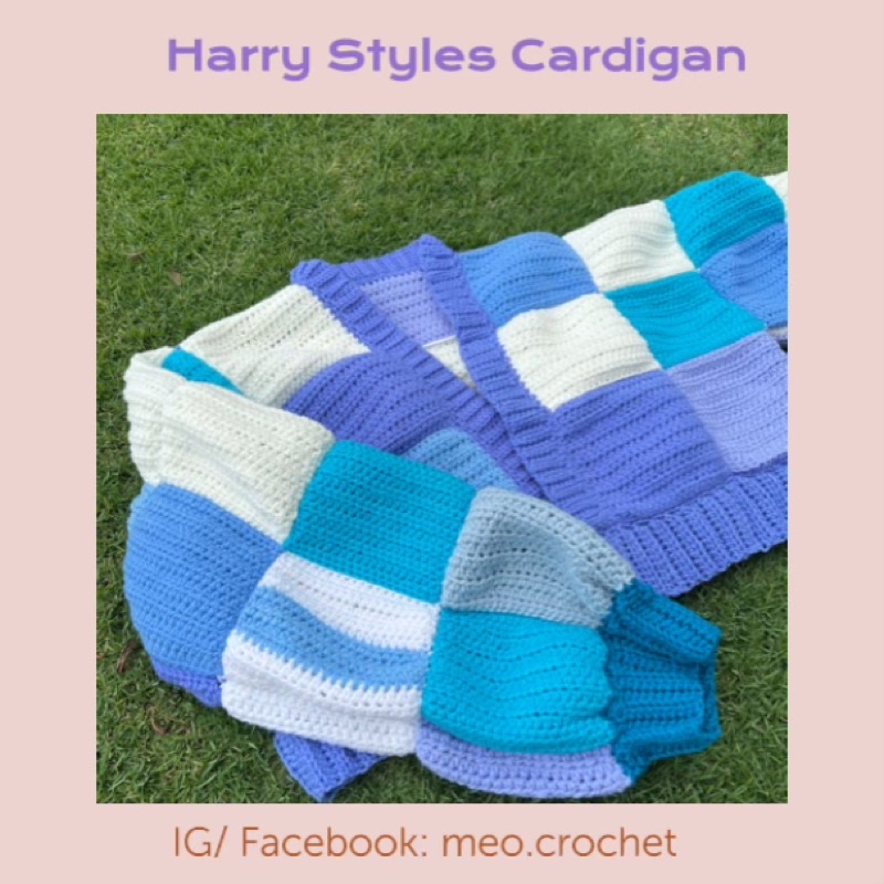 Áo khoác len cardigan Harry styles patchworks cardigan đan móc thủ công
