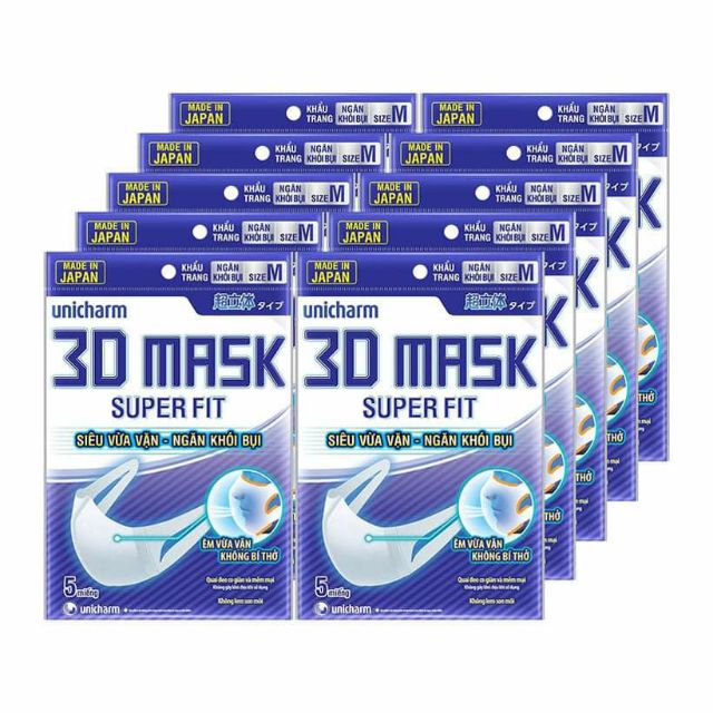 Khẩu trang 3D Mask Superfit Unicharm (Gói 5 cái)