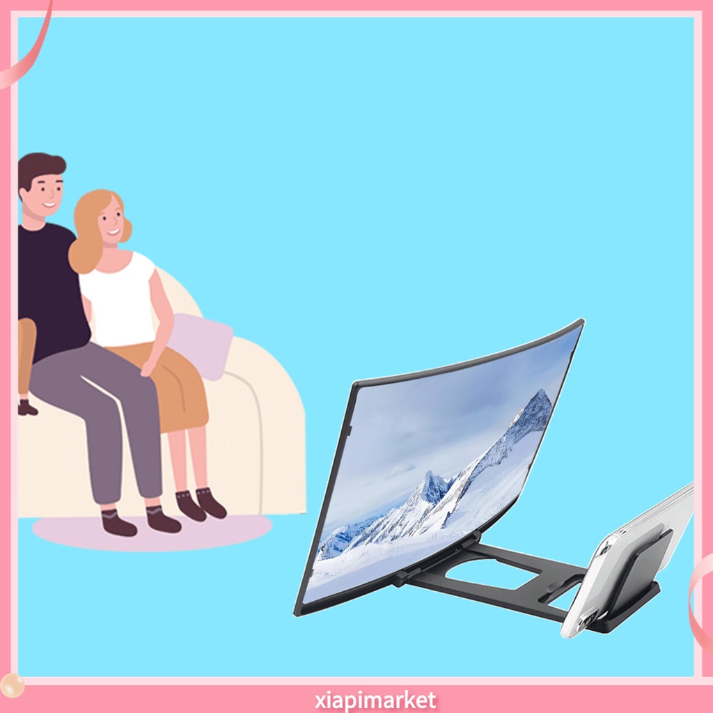 Kính Phóng Đại Màn Hình Cong 12 Inch 3D Gấp Gọn Tiện Dụng Cho Điện Thoại