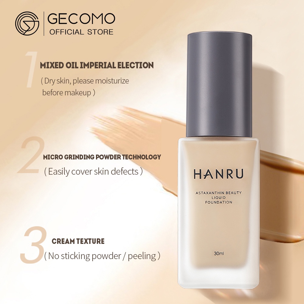 Kem Nền Dạng Lỏng Làm Sáng Da Lâu Trôi 12 Giờ GECOMO 30ml