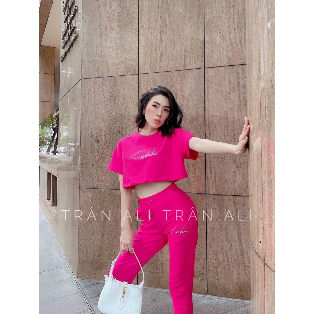Set thể thao thêu chữ quần rút dây siêu cute dễ thương Zashopp