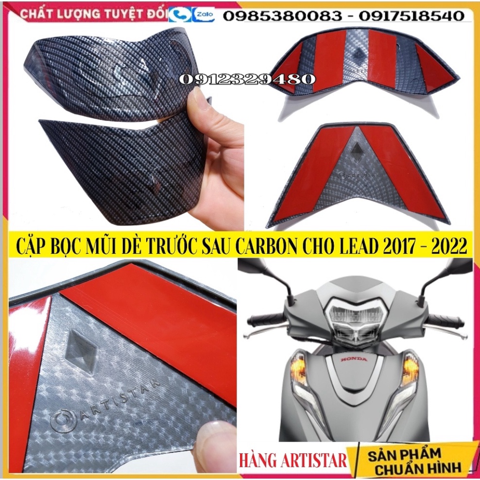 [Lead 2022 - Lead 2023] Cặp Ốp Mũi Dè Carbon Cho Honda Lead 2017-2023 sản phẩm chính hãng Artistar