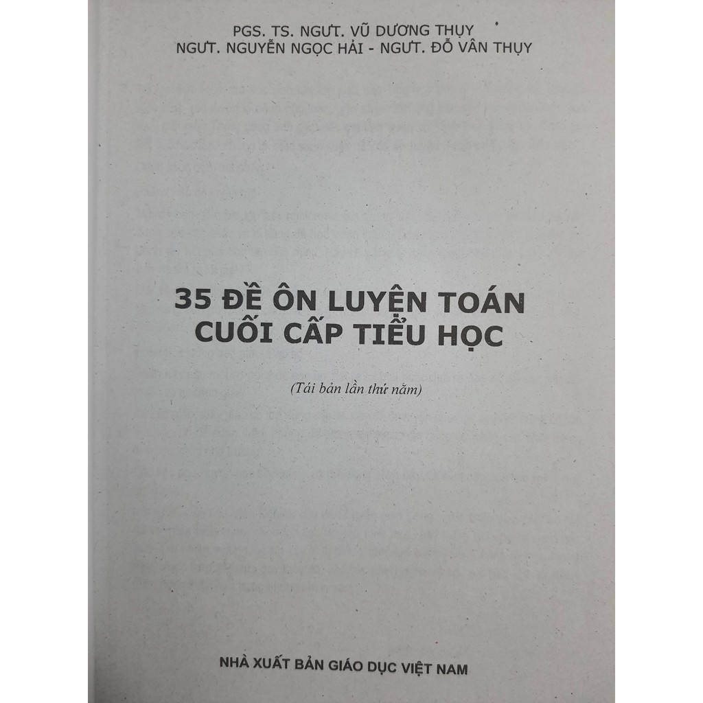 Sách - 35 Đề ôn luyện Toán cuối cấp Tiểu Học