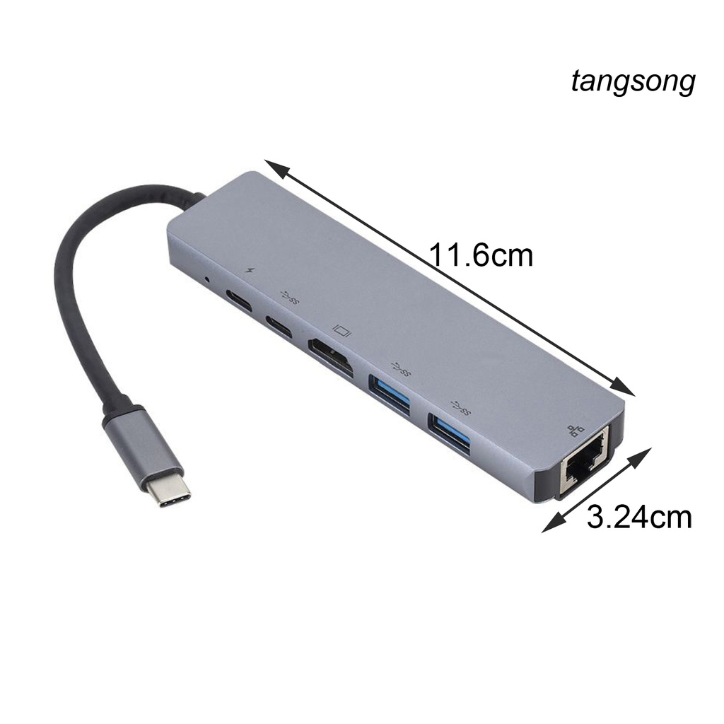 Bộ Chuyển Đổi Ts-6 Trong 1 Type-C Sang Pd Usb 3.0 Hub