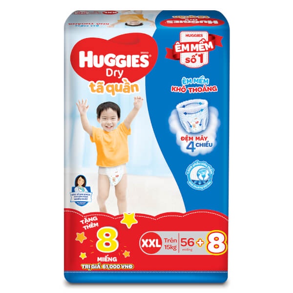 Bỉm Huggies Jumbo Quần Size (M74, L68, XL62, XXL56)..