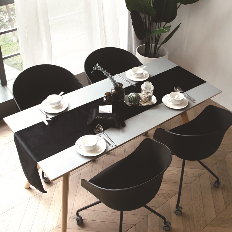 Nhung Màu Trơn Hà Lan Table Runner Cà Phê Tv Counter Vải Phong Cách Đầu Giường Khăn