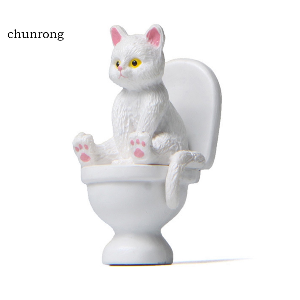 Cr Mô Hình Đồ Chơi Chú Mèo Ngồi Toilet Mini Chống Trầy Xước Cho Trẻ Em