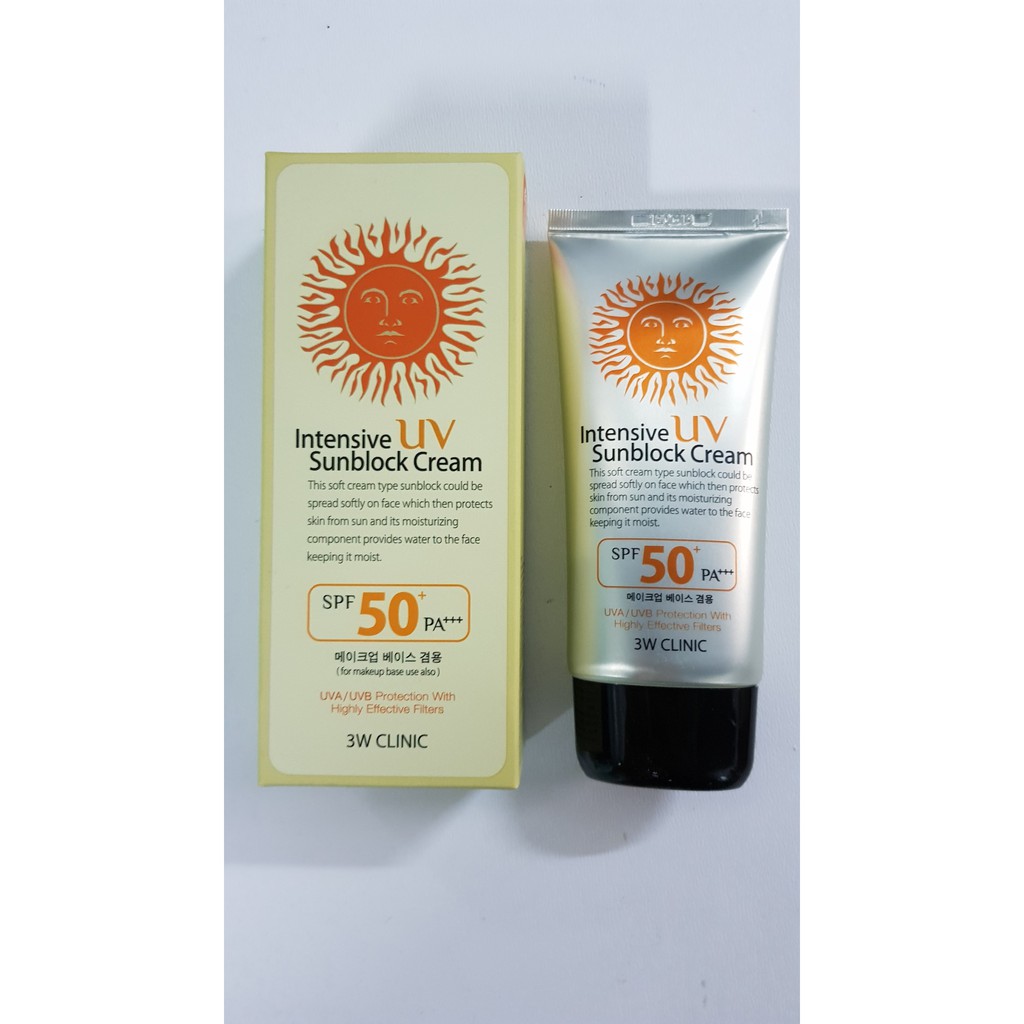 Kem chống nắng 3W Clinic Intensive UV Sunblock Cream 70ml