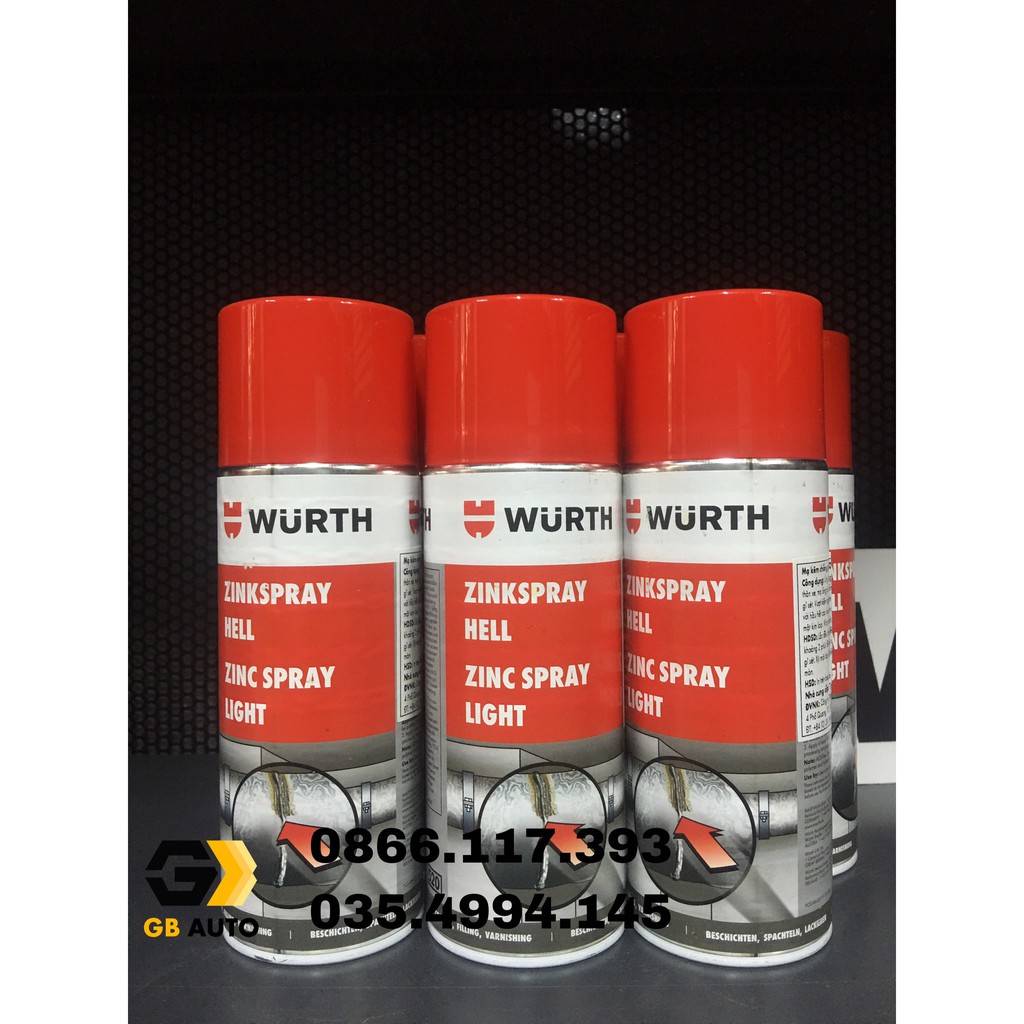 Chai Xịt Mã Kẽm Ống Bô Wurth 400ml