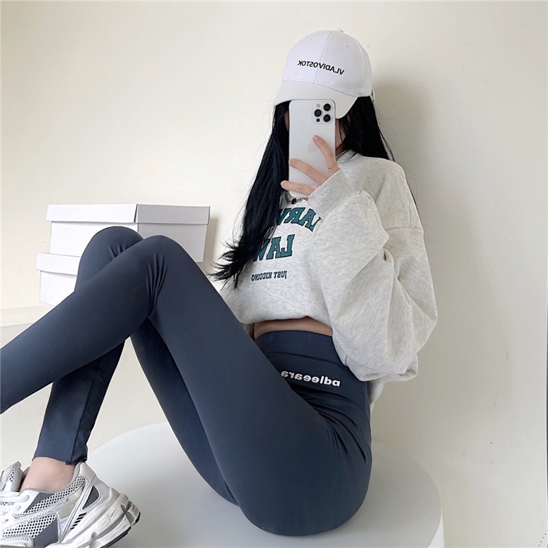 Quần dài dáng ôm in chữ thiết kế mới thời trang theo phong cách hàn quốc