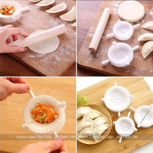 Bộ 3 khuôn làm bánh xếp, sủi cảo nhựa PengHui X-7810