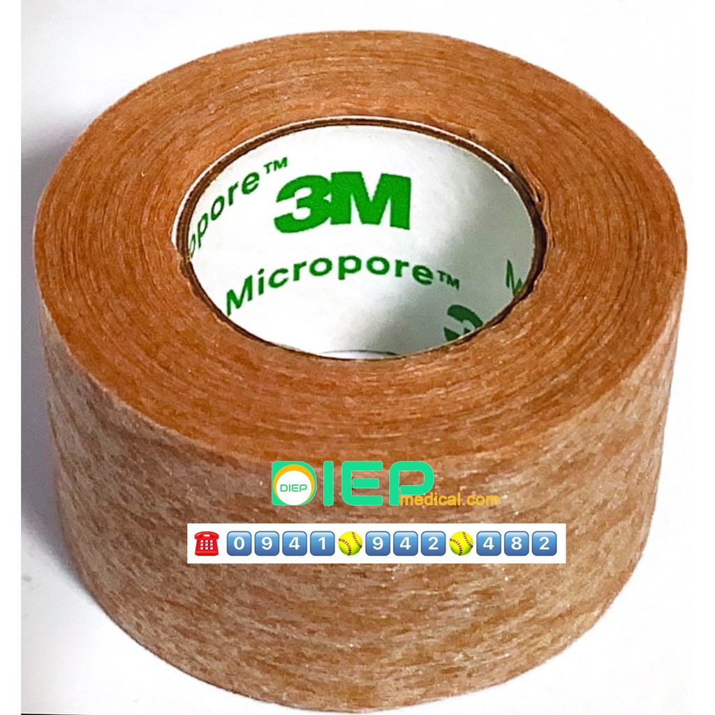 ✅ 3M MICROPORE 1533-1 (2.5cmx9.1m) - Băng keo giấy y tế màu nâu kích thước 2.5cmx9.1m (Chính hãng 3M - Mỹ)