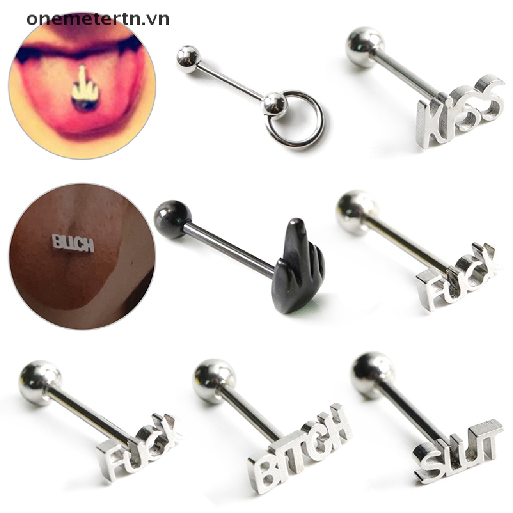 Khuyên Lưỡi Hình Nụ Hôn Bằng Thép Không Gỉ