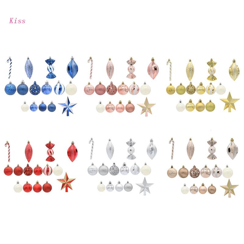 Set 40 Quả Cầu Nhựa Treo Trang Trí Giáng Sinh