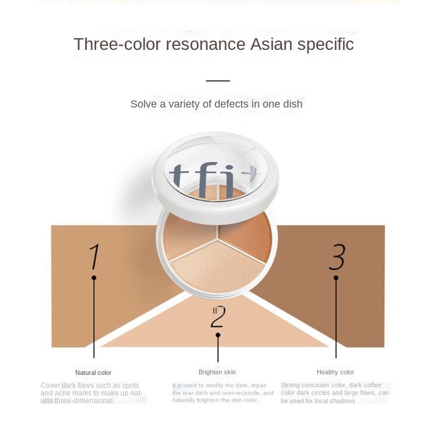 Tfit Bảng Kem Che Khuyết Điểm Ba Màu Ba Màu Che Phủ Quầng Thâm Và Lỗ Chân Lông Vô Hình Che Mụn Và Vết Thâm