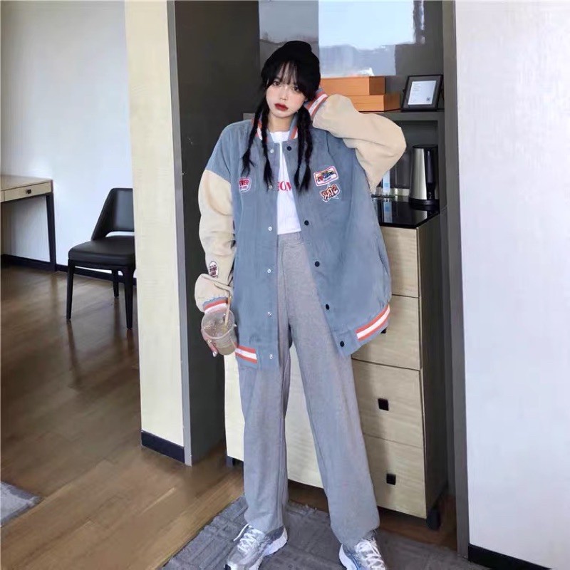 [Mã WASTMAY giảm 15% tối đa 30K đơn 150K] Áo khoác Bomber nhung tăm ullzang | BigBuy360 - bigbuy360.vn