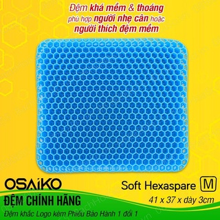 Đệm lót ghế ngồi bệt, văn phòng, xe hơi giảm đau mỏi, thoáng khí, Nệm ngồi 3D thoáng khí OSAIKO Soft Hexadpare size M