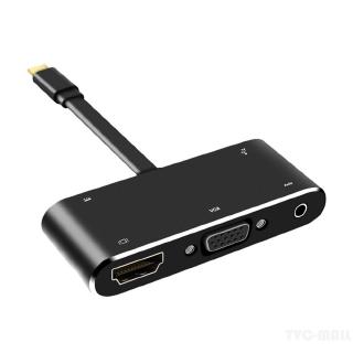 Bộ Chuyển Đổi 5 Trong 1 Usb-C Hub Type-C Sang Hdmi + Vga + 3.5mm + Usb3.0 + Pd