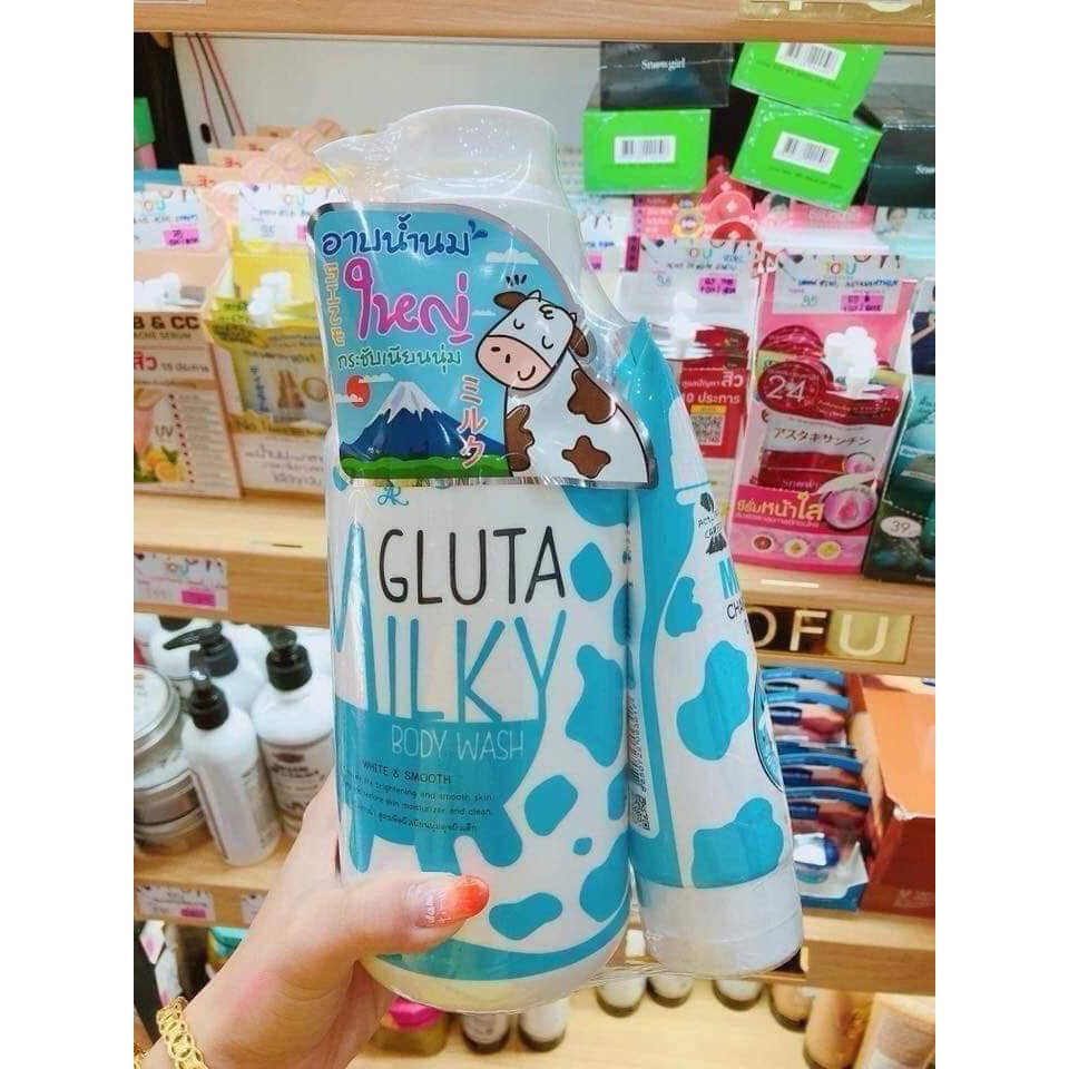 Sữa Tắm Milky Gluta Tặng Kèm Sữa Rửa Mặt Milky Gluta  190g Thái Lan