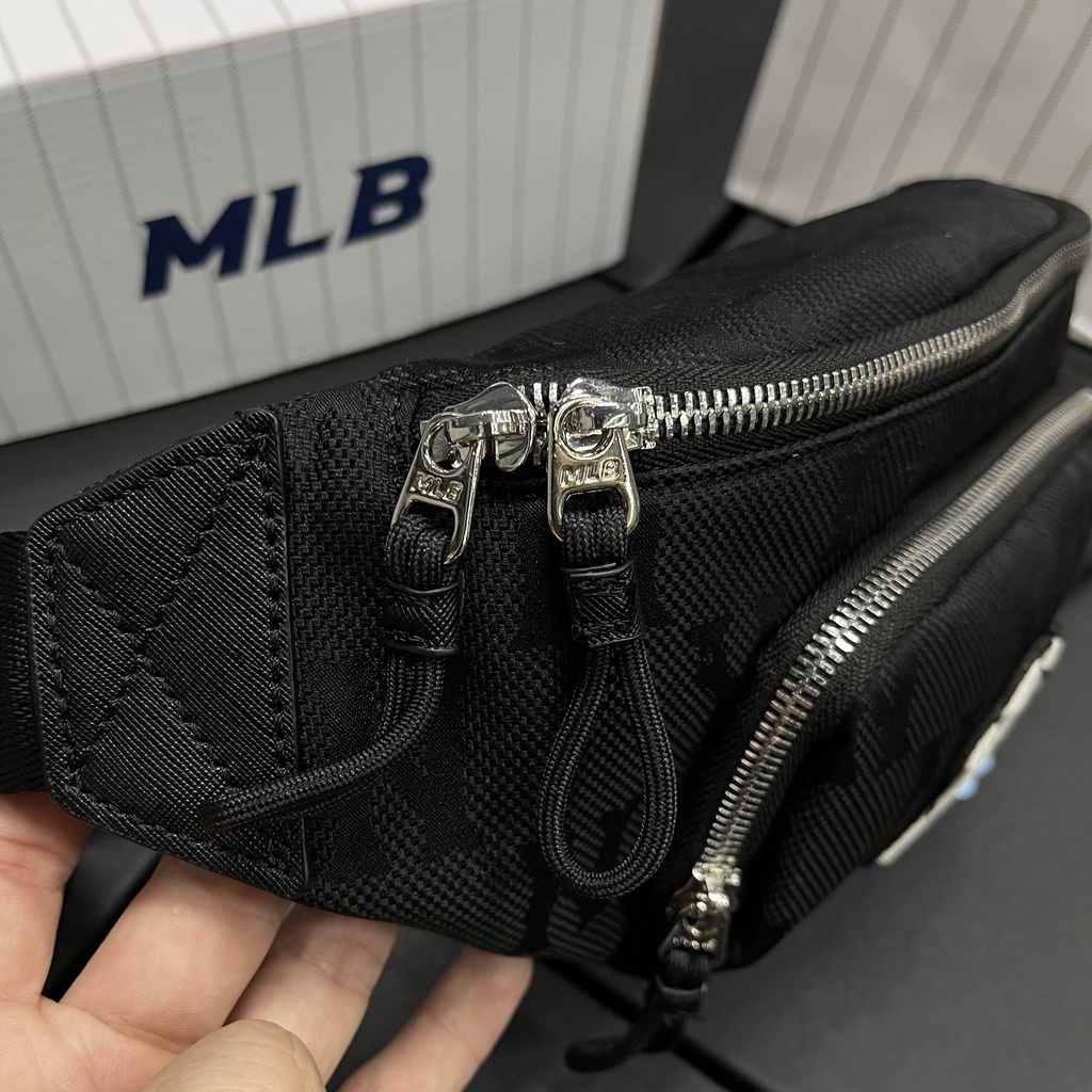 ✅ [ FELIX HÀNG 1:1 + CÓ VIDEO] Túi bao tử NY MLB Monogram Nylon Jacquard New York Yankees Black - ĐỦ MÀU | HÀNG CÓ SẴN