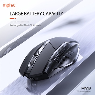 [COMBO KHUYẾN MÃI] Chuột không dây silent mouse Inphic PM6 kết nối USB Wireless 2.4G, Bluetooth chơi game + Lót chuột